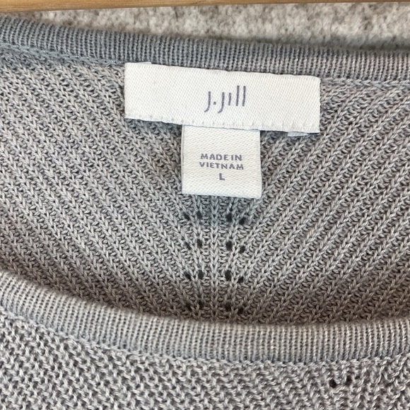 J. Jill tunic sweater soft gray L cotton blend longer length lightweight - Picture 3 of 11